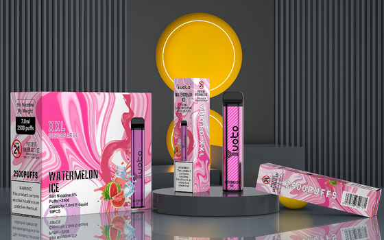 Nicotina 1200 descartável de Vape MAh Battery 5% dos sopros dos sabores 7.0ML 2500 de Yuoto 23