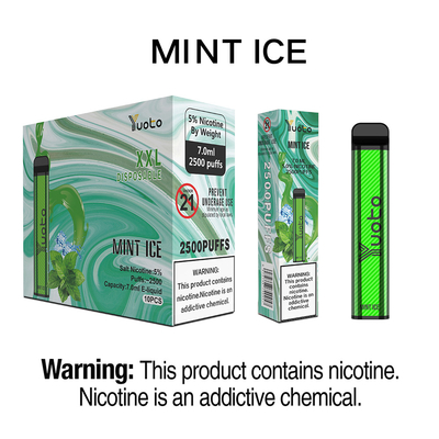 Yuoto de fumo XXL 2500 sopra o sal 7.0ML E Juice Disposable da nicotina de Vape 5%