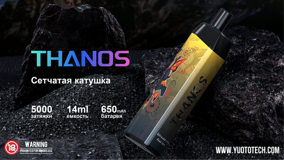 Yuoto Thanos 5000 sopros 14ml preenche o atomizador descartável do E-suco bateria Capapcity de 650 mAh