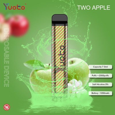Nicotina 1200 descartável de Vape MAh Battery 5% dos sopros dos sabores 7.0ML 2500 de Yuoto 23