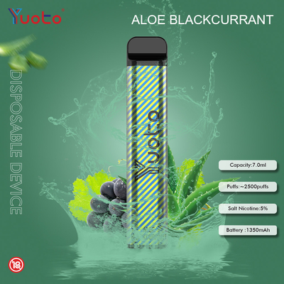 Yuoto 2500 sopros 23 sabores 7 ML de capacidade gelo da hortelã da capacidade da bateria de 1200 mAh