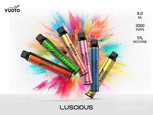 Os bons sabores 8.0ml YUOTO 3000 sopram Vape descartável MSDS aprovado