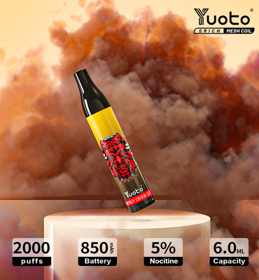 Yuoto popular 2000 sopra pena descartável de Vape dos E-cigarros do suco 850mAh de Mesh Coil 6ml E do vape de Vape