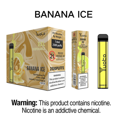 caneta vape descartável original yuoto xxl 2500 puff 1200mah capacidade da bateria 7 ml 5% nicotina