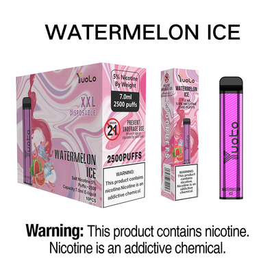 Caneta Vape descartável com gelo de melancia Yuoto XXL 2500 Puffs 7ml E-Liquid 1200mAh Bateria Atacado para o Irã