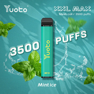 novo Yuoto XXL MAX 3500 Puffs Descartáveis ​​Vape bobina de menta sabores de gelo de menta