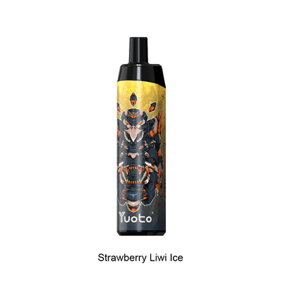 Caneta vape descartável recarregável por atacado com bobina de malha 14ml E-líquido 650mAh bateria morango kiwi gelo