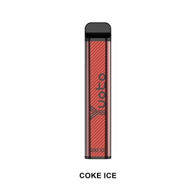 Yuoto xXL bastão de cigarro eletrônico 2500 sopros descartáveis ​​Vape Coke Ice 7ml aparência elegante