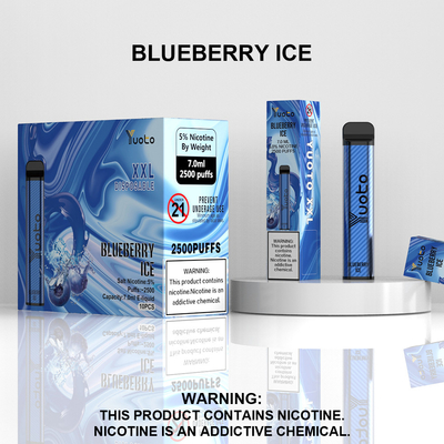 Atacado Vape Pen 2022 Novo Design Vaporizador Descartável com Preço Mais Baixo 7ml E-Liquid 1200mAh Bateria Blueberry Ice