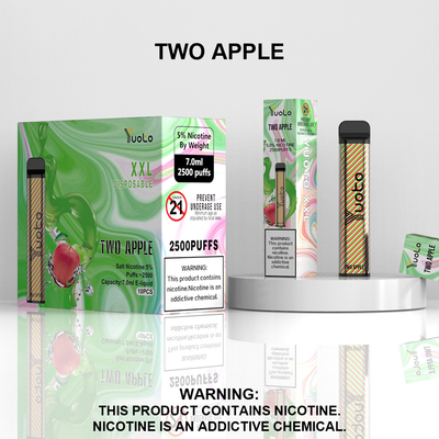 2500 Puffs Descartáveis ​​Vape Pod Sabor Pêssego Yuoto XXL Coil 7ml Ejuice 1200mAh Bateria da China Factory