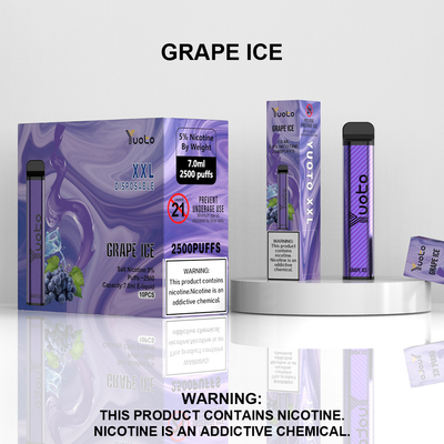 2500 Puffs Descartáveis ​​Vape Pod Sabor Pêssego Yuoto XXL Coil 7ml Ejuice 1200mAh Bateria da China Factory