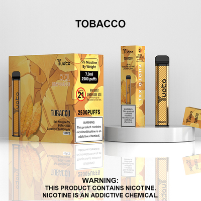 Vape Pod Descartável 2500 Puffs Sabor Banana Yuoto XXL 7.0ml Ejuice 1200mAh Bateria Bulking China Factory