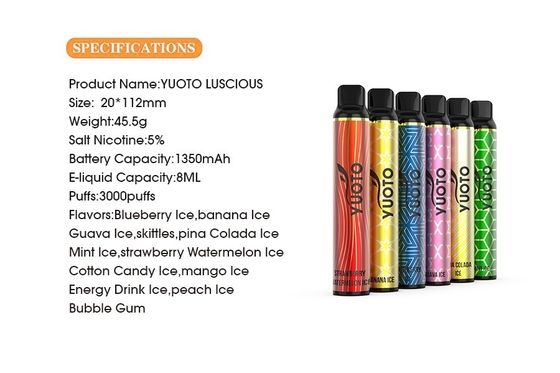 Sopro 3000, 8.0ml E Juice Disposable Vape Pen gostoso de Distrubutor Yuoto da nicotina