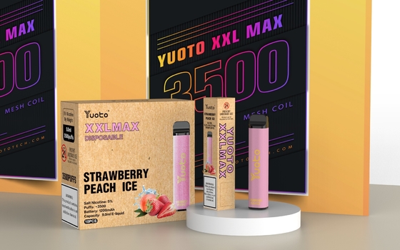 Strawberry Peach ice sabor Yuoto XXL Max 3500 Puffs Electric Vape Pen com bobina de malha