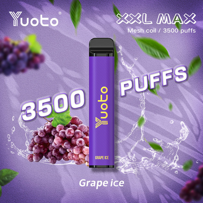A nicotina XXL max 3500 de 5% 2% sopra gelo descartável Mesh Coil da uva de Yuoto Vape