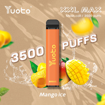 3500 nicotina descartável NOVA de Mesh Coil 5% 2% do gelo da manga dos sopros XXL max Yuoto Vape
