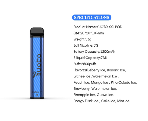 Sopros descartáveis 7.0Ml Juice Capacity Mango Flavor da pena 2500 de RoHS Yuoto Vape do CE