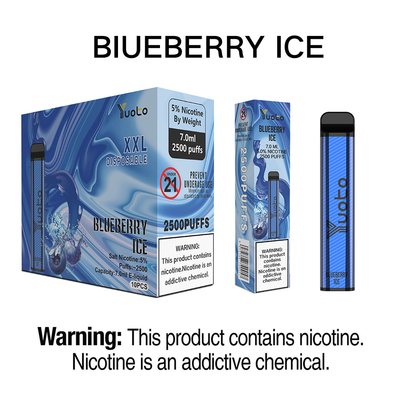 NIC descartável do gelo 7.0ml EJuice 5% do mirtilo dos sopros da vagem 2500 de Yuoto XXL Vape