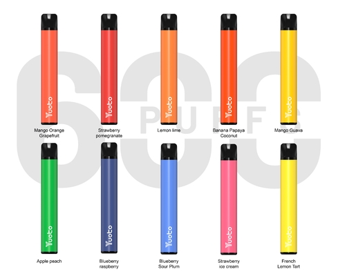 TPD Yuoto mais 600puffs, sabor do fruto do preço do atacadista da fábrica do gelo 2ml 2%nicotine Vape Pen Device do mirtilo