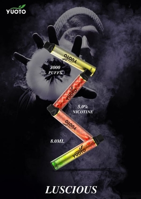 Sal descartável gostoso popular da nicotina dos sopros 8ml Vape 5% de Vape Yuoto do saudita BRITÂNICO de China EUA 3000