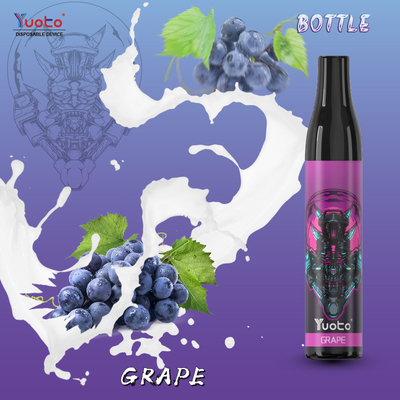 Nicotina descartável TPD Europa de Vape Pen Grape Ice Mesh Coil 2% dos sopros da garrafa 600 de YUOTO