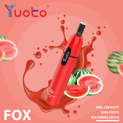A raposa 3000 de Yuoto Vape sopra o E-cigarro material de alumínio da tensão Alloy+PCTG da saída