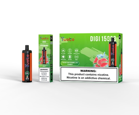 Yuoto DIGI 15000 Puffs Double Mesh Coil Vape Desutilizável Durável