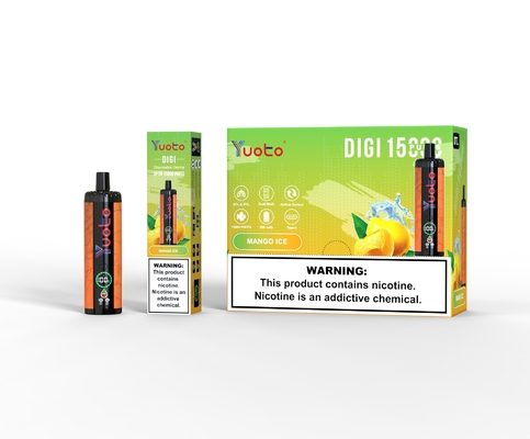 Yuoto DIGI 15000 Puffs Double Mesh Coil Vape Desutilizável Durável