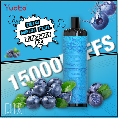 Recarregável Yuoto DIGI 15000 Puffs Double Mesh Coil Vape 22 sabores