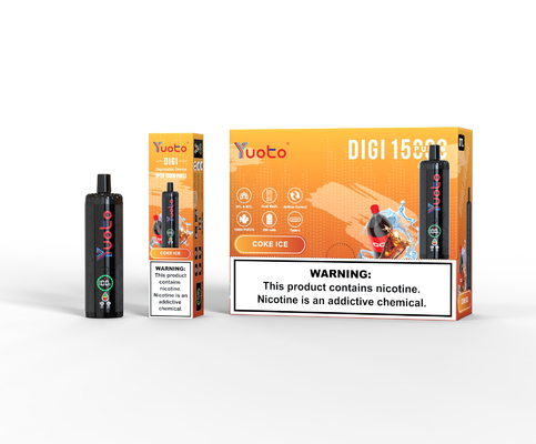 Yuoto Vapor descartável Digi 15000 Puffs Recarregável Dual Mesh 23 sabor