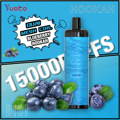 YUOTO Manufacturer DIGI 15000 Puffs Daul Mesh Coil Vape Fluxo de ar ajustável MTL e DTL
