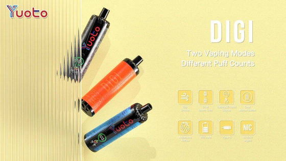 YUOTO Vapor descartável plástico AL DualMesh bobina 15000 sopros 850mAh Fluxo de ar ajustável 23 sabores