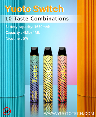 Capacidade descartável do suco de Vape 4ML+4ML E dos sopros dobro do sabor 3000