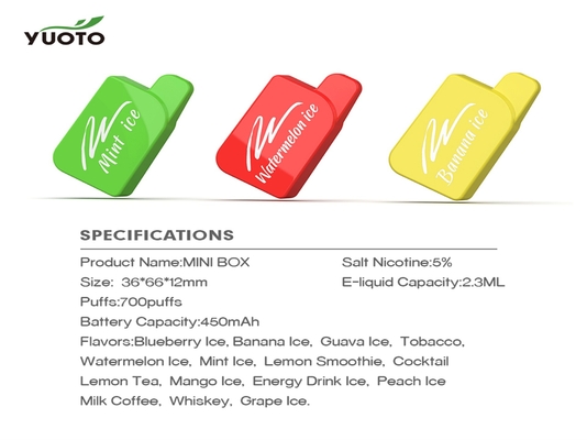 15 sabores 700 sopram certificado da compatibilidade eletrónica ROHS de Vape 2.3ML E Juice Capacity