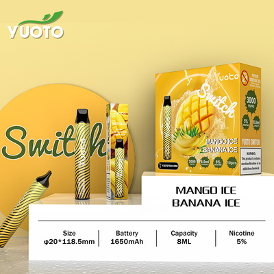 O gosto permutável 3000 bateu a pena descartável de Vape para o abrandamento
