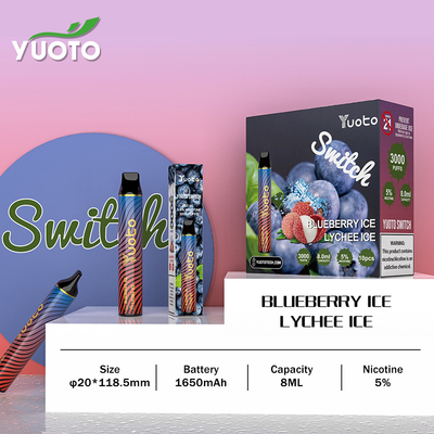 O gosto permutável 3000 bateu a pena descartável de Vape para o abrandamento