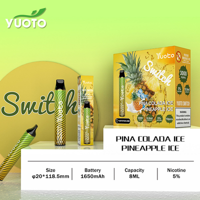 O gosto permutável 3000 bateu a pena descartável de Vape para o abrandamento