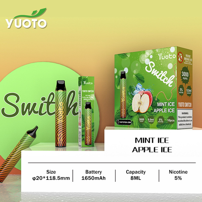 O gosto permutável 3000 bateu a pena descartável de Vape para o abrandamento