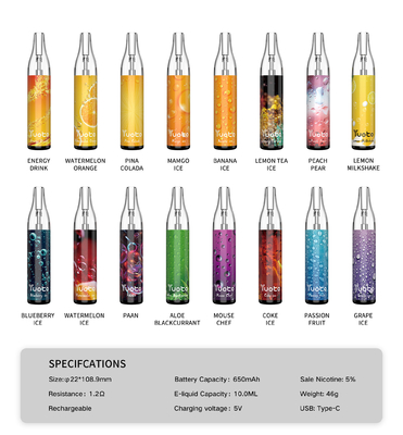 O jogo descartável 4000 de Vape da bolha de Yuoto sopra 10ml o tipo recarregável c 650mAh