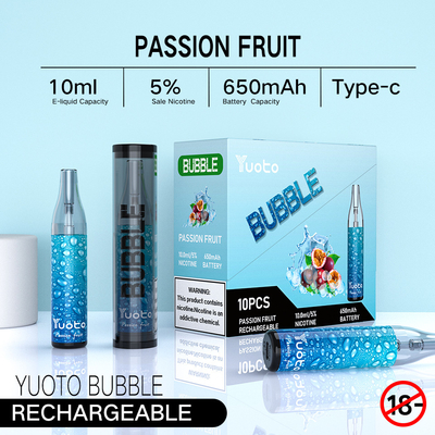 A fábrica original em vagens descartáveis do vape do yuoto recarregável da bolha 4000puffs 10ml 650mah de China Yuoto engrena bobinas