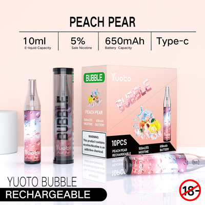 O yuoto que recarregável da bolha 4000puffs 650 mah 10ml de Yuoto o vape descartável engrena a disjunção das bobinas não conduziu shinning