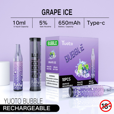 O yuoto que recarregável da bolha 4000puffs 650 mah 10ml de Yuoto o vape descartável engrena a disjunção das bobinas não conduziu shinning