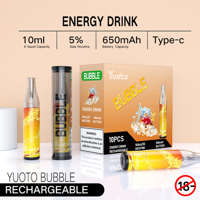 O yuoto que recarregável da bolha 4000puffs 650 mah 10ml de Yuoto o vape descartável engrena a disjunção das bobinas não conduziu shinning