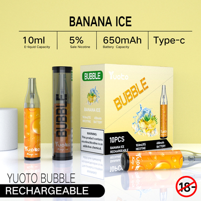 De Yuoto da bolha 4000puffs 650 mah 10ml da malha da bobina do vape vapor recarregável descartável do ecig do colada do pina da disjunção não