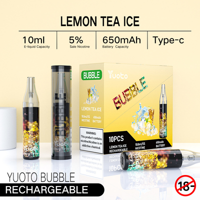De Yuoto da bolha 4000puffs 650 mah 10ml da malha da bobina do vape vapor recarregável descartável do ecig do colada do pina da disjunção não