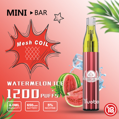 O Minibar 1200 de YUOTO sopra a bateria descartável 650mAh do suco 4.0ml do sabor E de Vape 15
