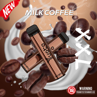Yuoto 2500 sopra atomizador Pen Kit dos sabores 23 sabores 5% café descartável do leite da bateria de 1200 mAh popular na Índia