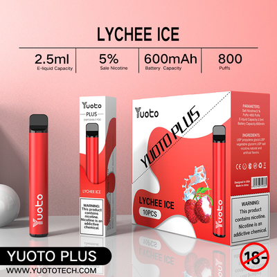 Yuoto 800 sopra Vape com área 2,5 ML Juice Capacity de Origal de 11 sabores