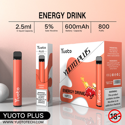 Yuoto 800 sopra Vape com área 2,5 ML Juice Capacity de Origal de 11 sabores