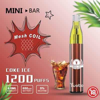Rússia Yuoto quente Mini Bar 1200 sopra a capacidade descartável 4ml do E-suco 15flavor